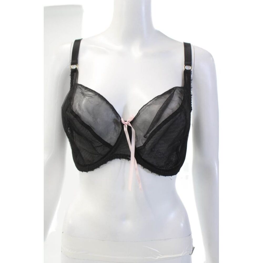 Little Miss By Miss Mandalay Womens Sheer Adjustable Bra Black Size 34G